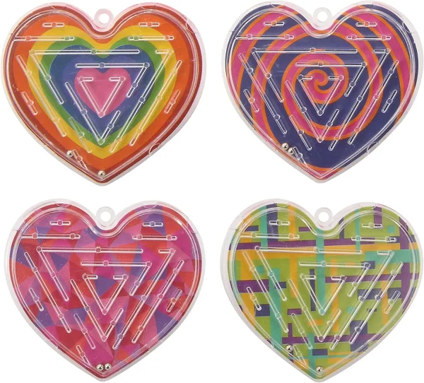 28Pcs Prefilled Hearts with Maze and Valentines Day Cards for Kids-Classroom Exchange Gifts