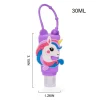 24Pcs Unicorn Kids Hand Sanitizer Keychain Carrier with Valentines Day Cards for Kids-Classroom Exchange Gifts