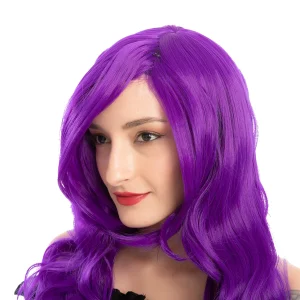 Women Long Purple Curly Wig – Adult