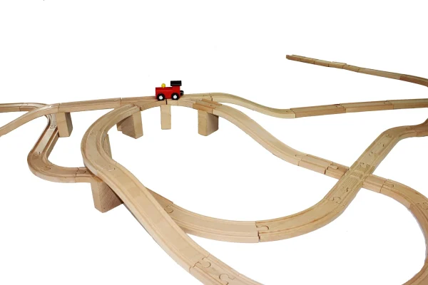 62pcs Wooden Train Track Set
