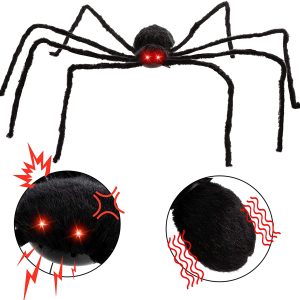 Black Hairy Spider With Sound 60in
