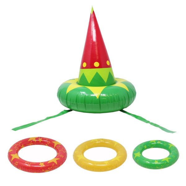 Inflatable Elf Hat Ring Toss Christmas Ring Toss Game Set