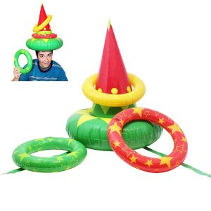 Inflatable Elf Hat Ring Toss Christmas Ring Toss Game Set