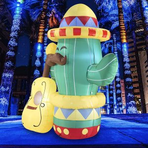 6ft Large Inflatable Decoration Cinco De Mayo Cactus Guitar