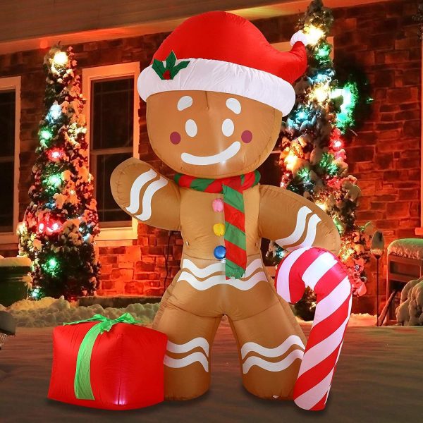 8ft Christmas Inflatable Gingerbread Man Yard Décor