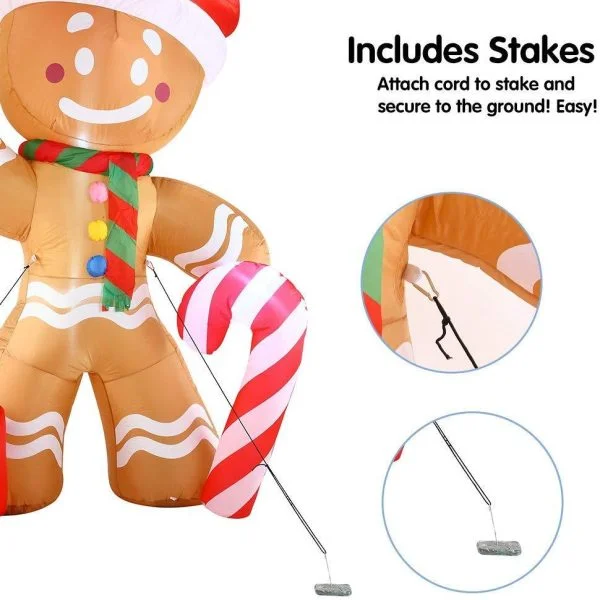 8ft Christmas Inflatable Gingerbread Man Yard Décor