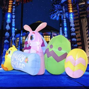 6ft LED Happy Easter Signs Inflatable Decoration