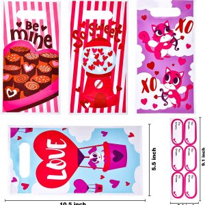 48 Pieces Valentines Day Treat Bags Set