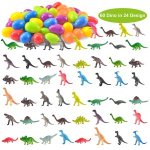 60Pcs Dinosaur Toys Prefilled Easter Eggs