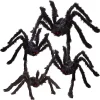 4Pcs Black Hairy Spiders