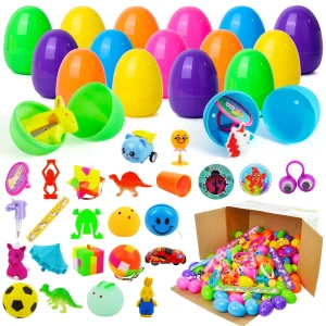 200PCS Prefilled Eggs Packed with Assorted Toys for Basket Stuffers