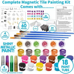 Magnetic Tile Painting Kit, 24 Pcs – KLEVER KITS