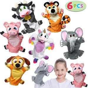 Toy Animal Friends Deluxe Hand Puppets 6 Pack – Play-act