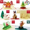 7pcs Pop-up 3D Christmas Card Greetings Envelopes