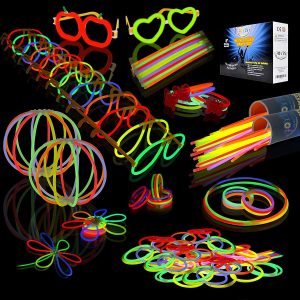 Syncfun 8″ Glowstick and Glow Accessories, 200 Pcs