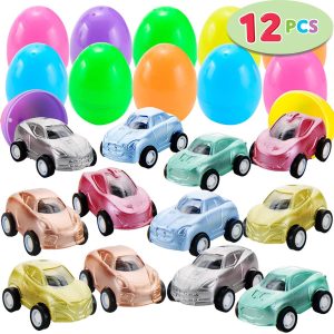 Easter Eggs Prefilled With Shiny Paint Color Pull Back Cars