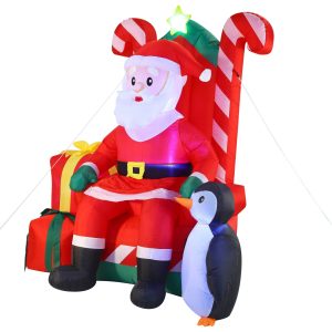 6ft Large Santa Claus on Candy Throne Inflatable