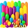 100Pcs Colorful and Golden Easter Egg Shells 2.3in (6)