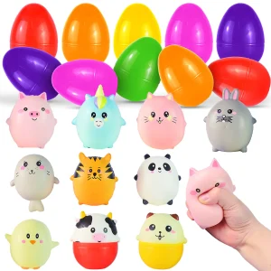 10Pcs Cute Animal Soft and Yielding Prefilled Easter Eggs