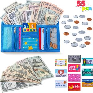 Wallet with Play Money and Cards