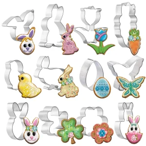 12Pcs Easter Cookie Cutter