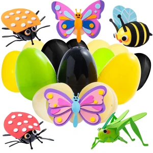 12Pcs Easter Eggs with Insect Bug Figure Craft Kits