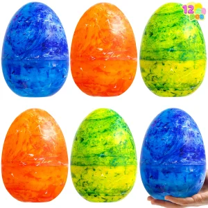 12Pcs Painted Plastic Easter Eggs Shells 6.3in