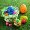 12Pcs Painted Plastic Easter Eggs Shells 6.3in