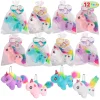 12Pcs Plush Unicorn Toys with with Valentines Day Cards for Kids-Classroom Exchange Gifts