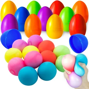 12Pcs Soft and Yielding Sticky Balls Prefilled Easter Eggs 3.3in