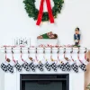 12pcs Buffalo Plaid Christmas Stockings Decoration 5in