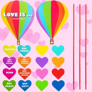 12pcs Valentines Hot Air Balloon Craft