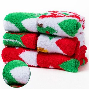 6 Pairs Adult Christmas Fuzzy Socks