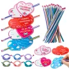 28Pack Bendable Pencils with Kids Valentines Day Cards for Valentine's Day Gifts