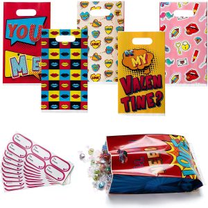 Valentine’s Day Plastic Candy Bags, 60 Pcs