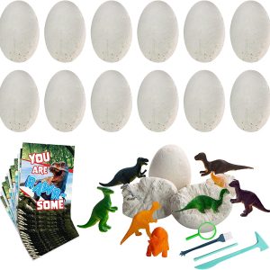 Excavation Egg Dinosaur Toys with Cards, 12 Pack