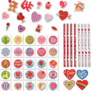 Valentine Pre-filled Goody Bag with Stationery, 26 Pack