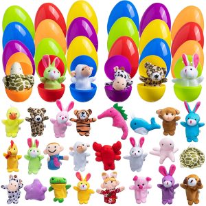 3″ Pre-Filled Colorful Themed Eggs with Finger Puppets, 24 Pack