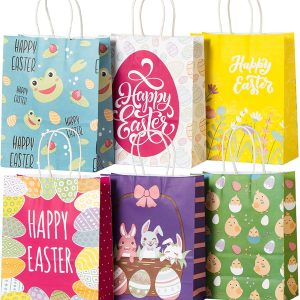 Easter Tote Paper Gift Bags, 24 Pcs