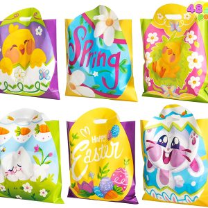 Easter Egg Shaped PE Bags, 48 Pcs