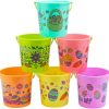 Multi Colored Easter Plastic Buckets with Handles, 6 Pcs