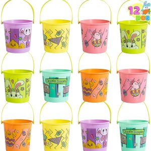 12pcs Bunny Plastic Easter Baskets with Handles
