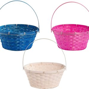 3pcs Bamboo Easter Baskets with Polka Dots Lining