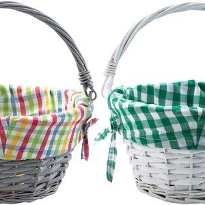 2pcs Easter Rattan Basket with Handle