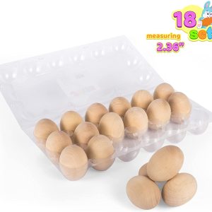 3.15″ Wooden Egg, 18 Pack
