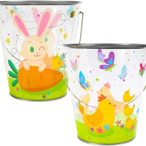 2pcs Transparent Bunny and Chicken Easter Basket Plastic