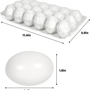 36pcs Easter Unpainted White Wooden Easter Eggs 2.36in