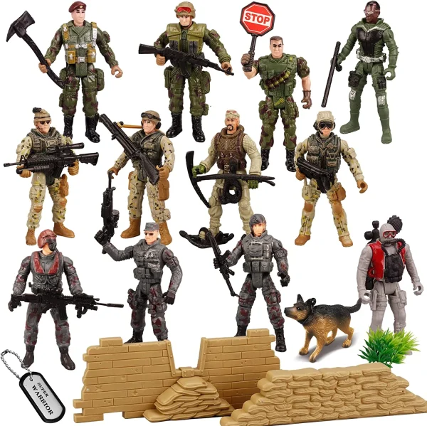 12pcs Military Toy Soldiers Playset