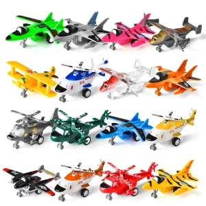 16pcs Pull Back Airplane Toy 4.5in
