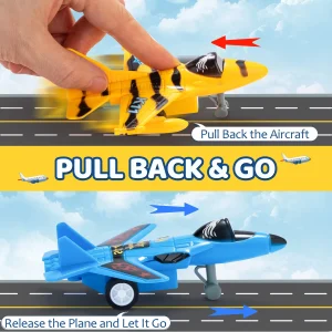 16Pcs Pull Back Aircraft Toy Set 4.5in